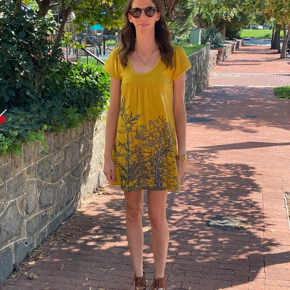 Wool short sleeve sweater dress